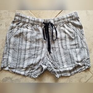 Lane Bryant Black and White Striped Drawstring Shorts